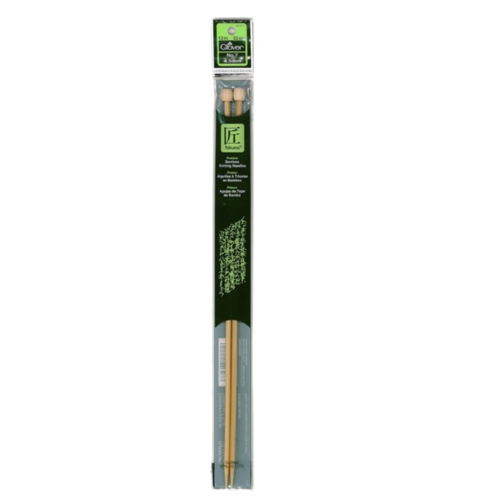 Clover Bamboo No. 7 Single Point Knitting Needles - 4.5 mm 13"